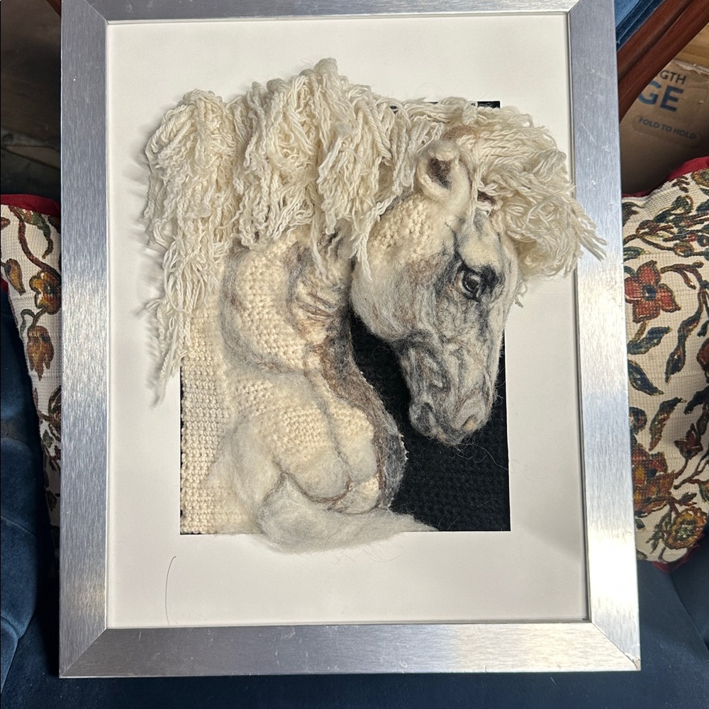 Gorgeous felted crochet 3D wall art